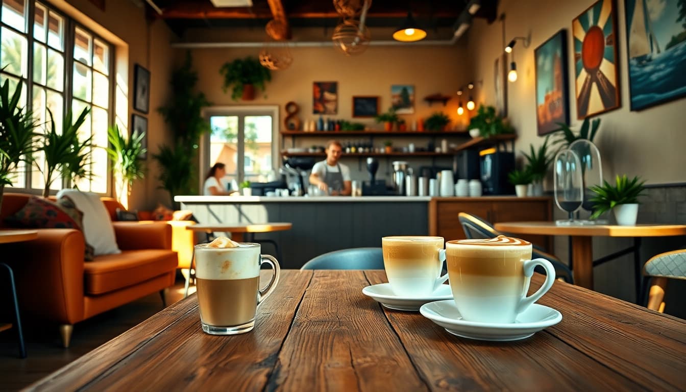 Genieße aromatischen Kaffee im Coffee Shop Lloret de Mar bei einem gemütlichen Ambiente.