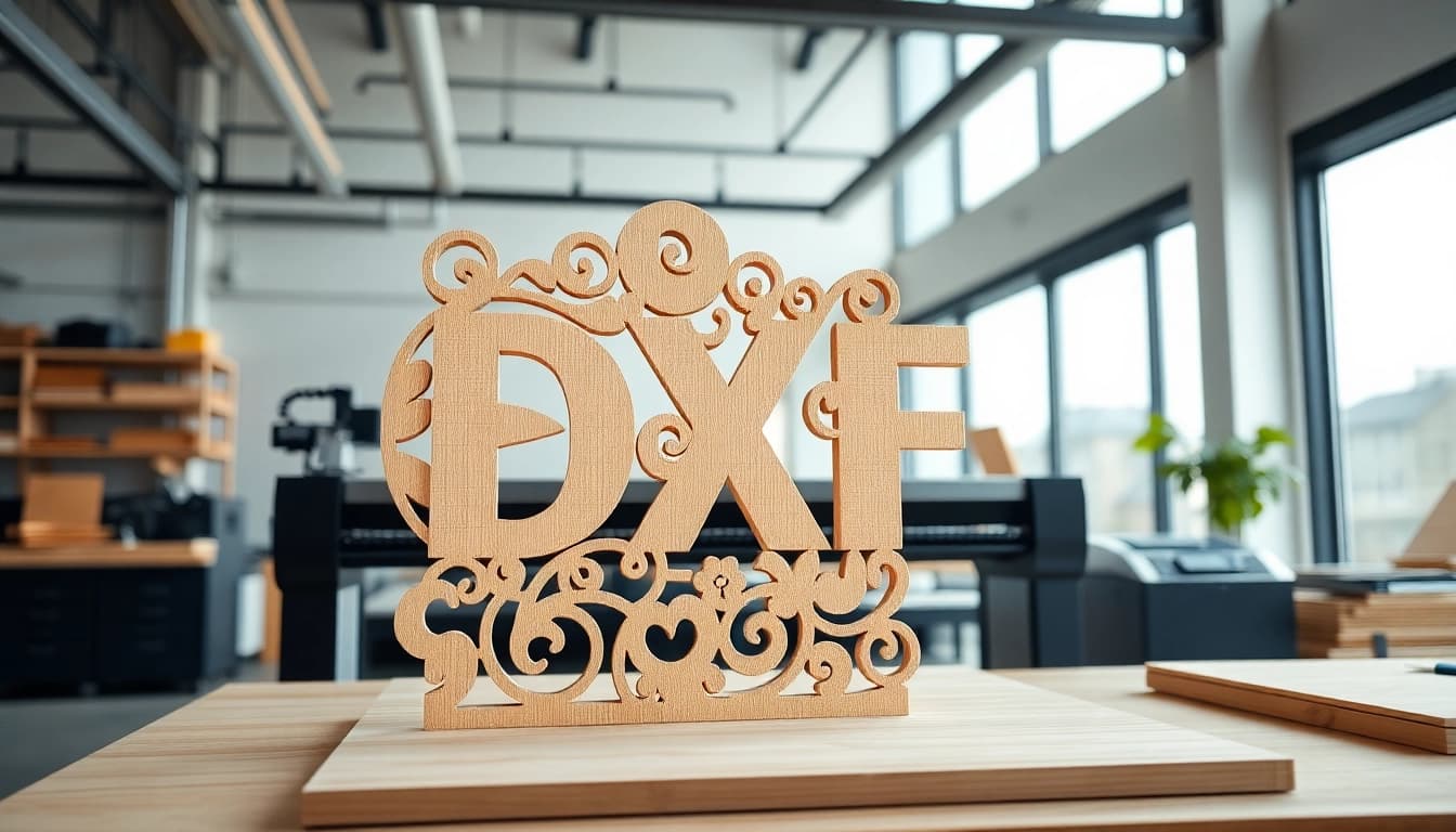 Creating a dxf file for laser cutting with precision in a modern workshop.