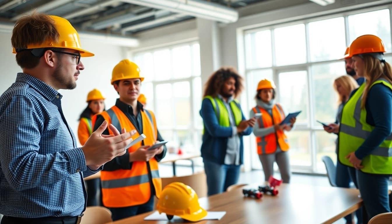 Engage in construction safety training with hands-on activities and safety protocols.