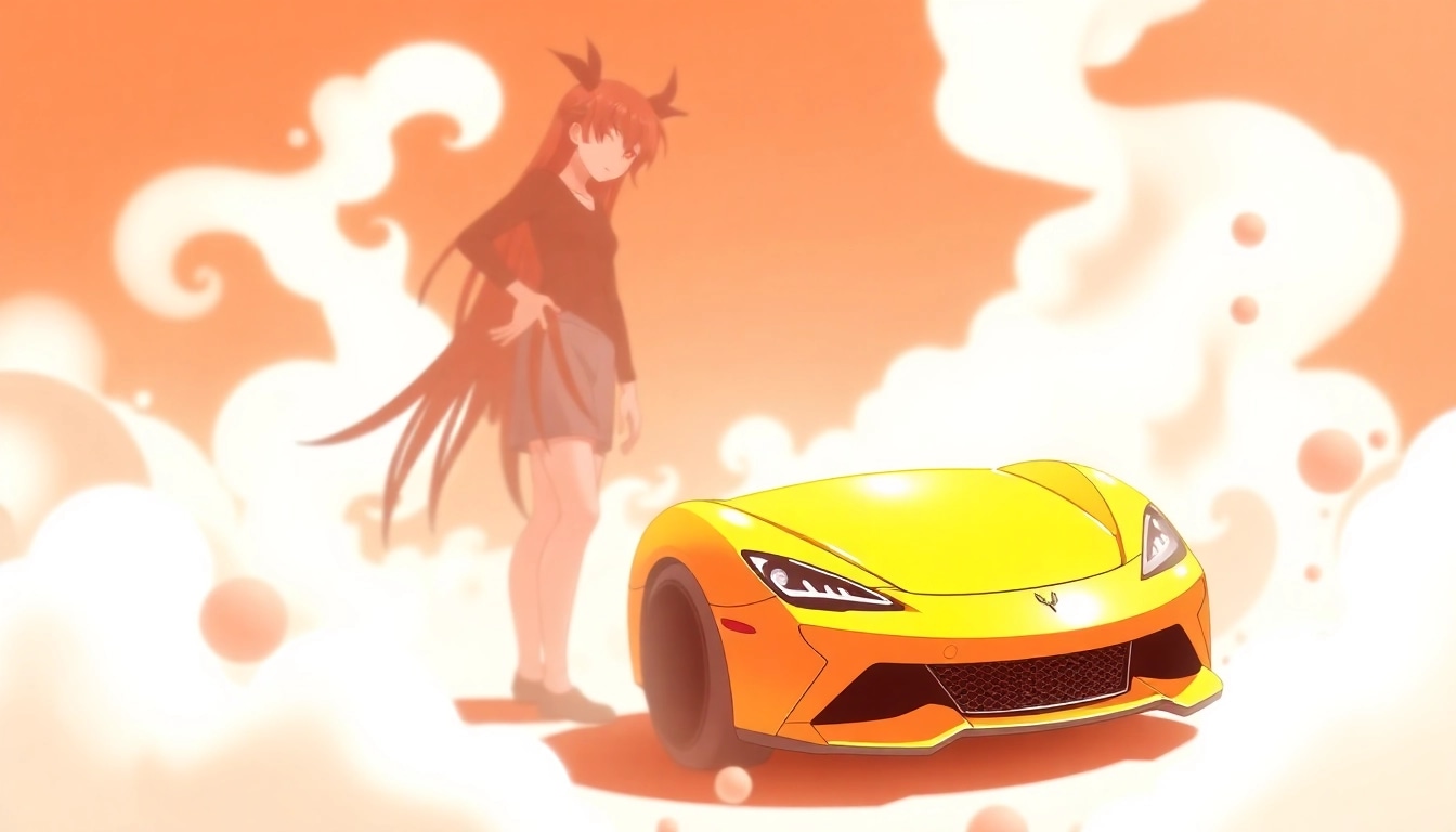 車 リースを利用して新車を選ぶお客様が、ショールームで満足そうに車を見ている様子。