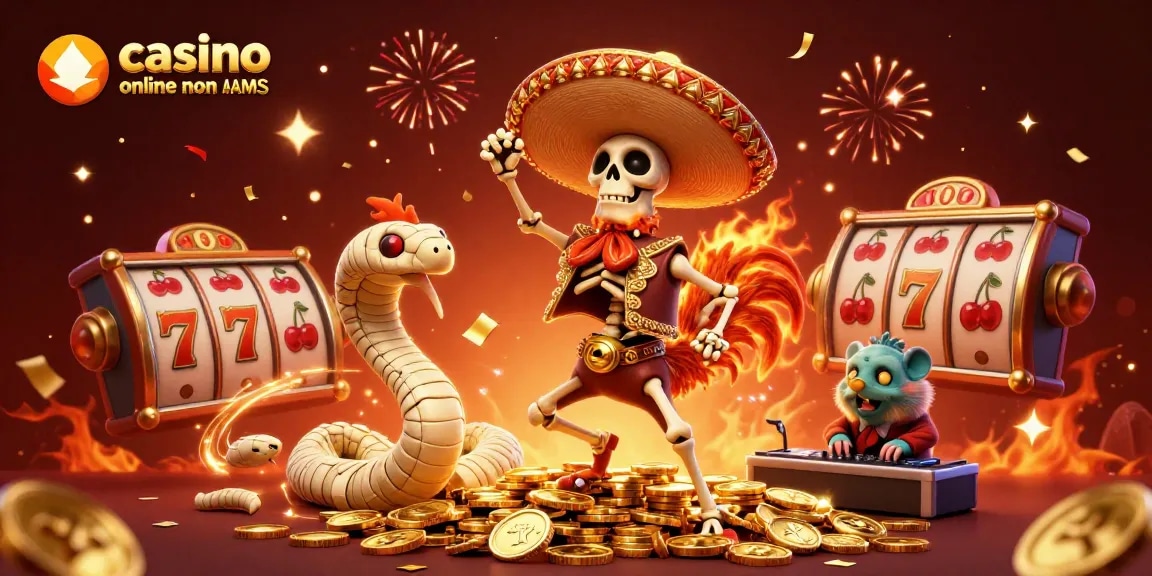 Vinci nel casino online non AAMS con un divertente scheletro mariachi che danza su monete d'oro.