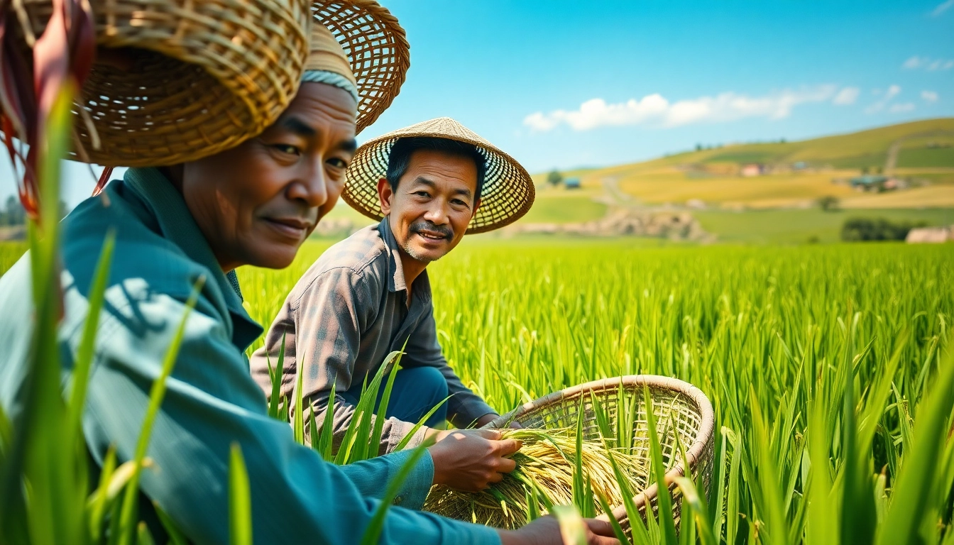 Petani toto bekerja di ladang padi, menunjukkan dedikasi dalam pertanian yang subur.