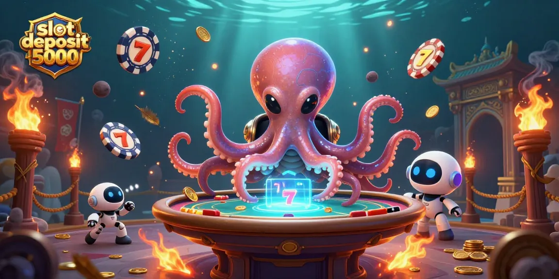 Experience the thrill of slot deposit 5000 with dancing alien octopus and sparkling symbols.