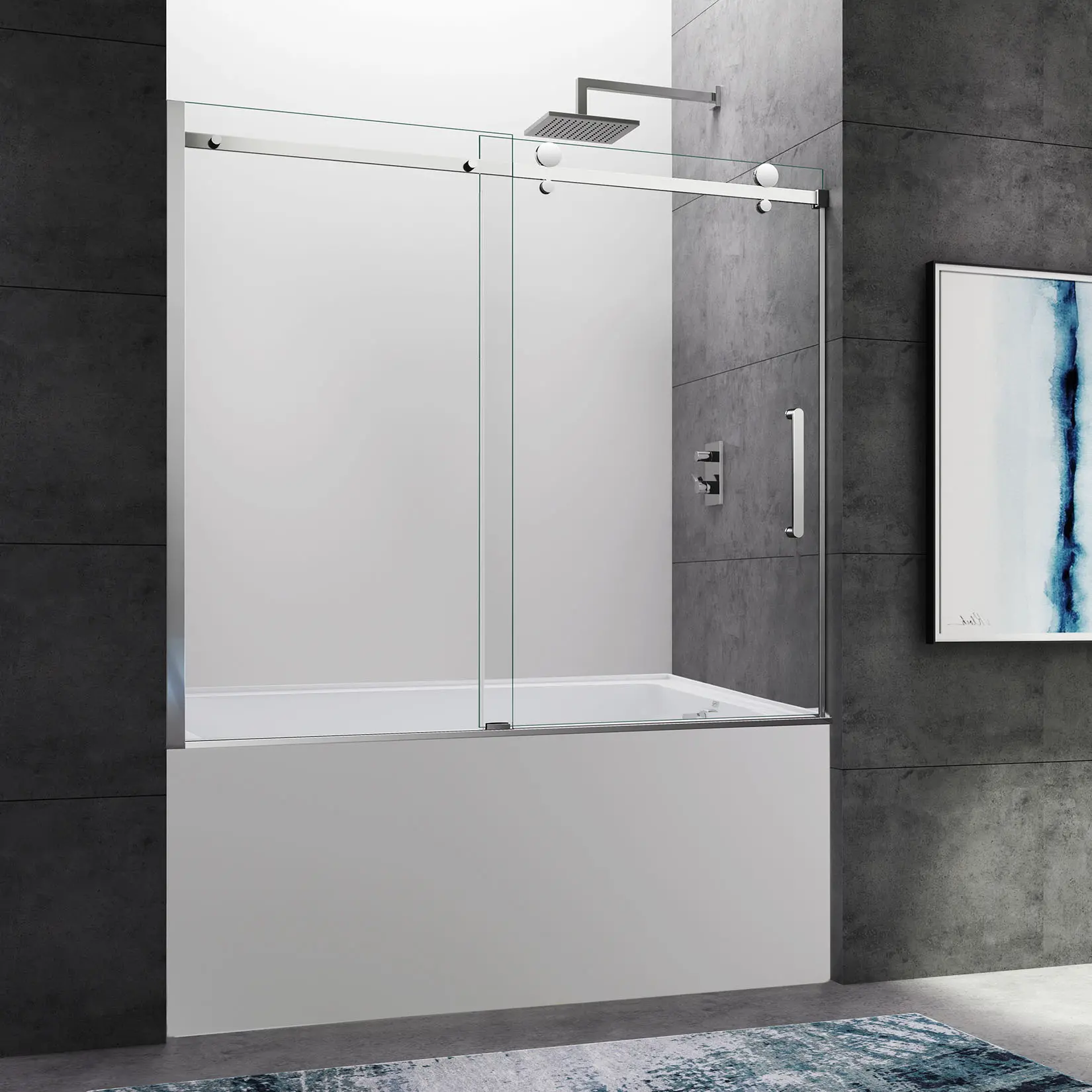SUNNY SHOWER Premium Glass Tub Doors for Modern Bathroom Living
