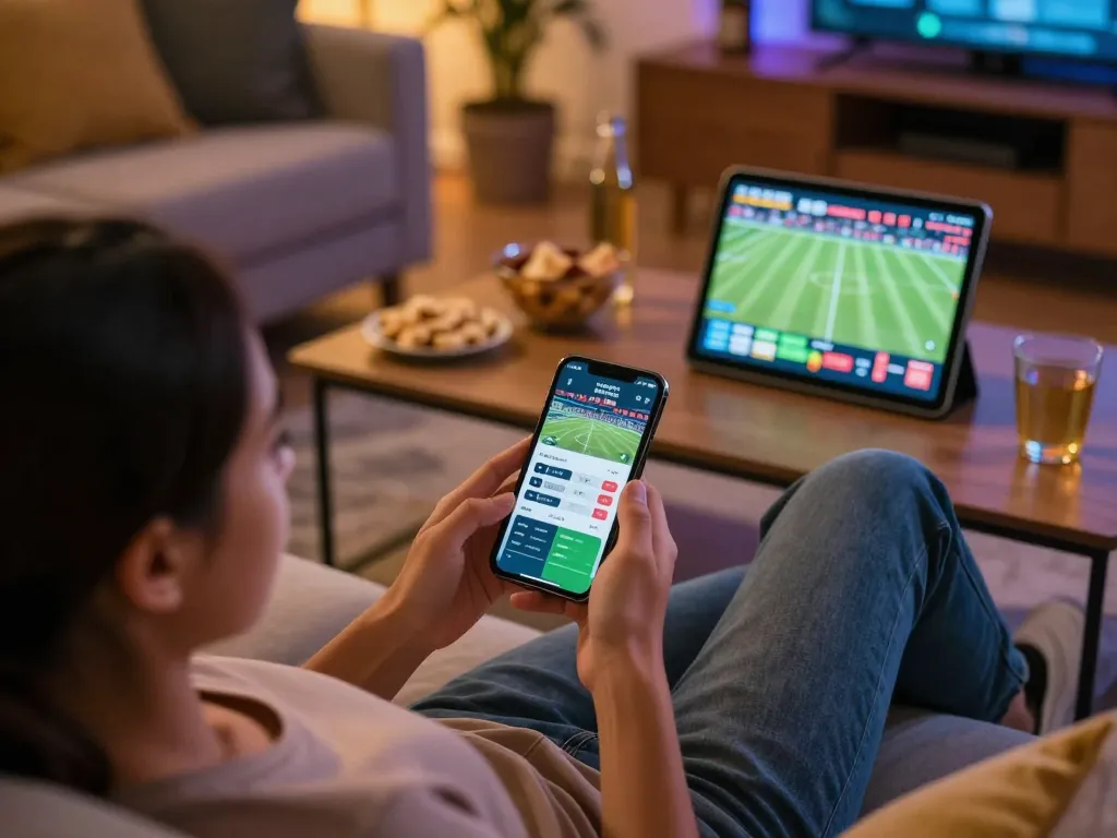Xoilac TV viewer enjoys live sports and engaging betting experience on mobile device.