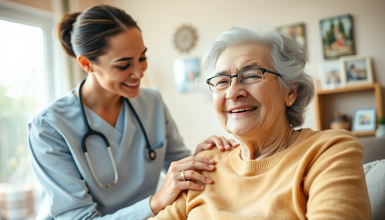 Providing care at home with a professional caregiver in a warm and inviting setting.