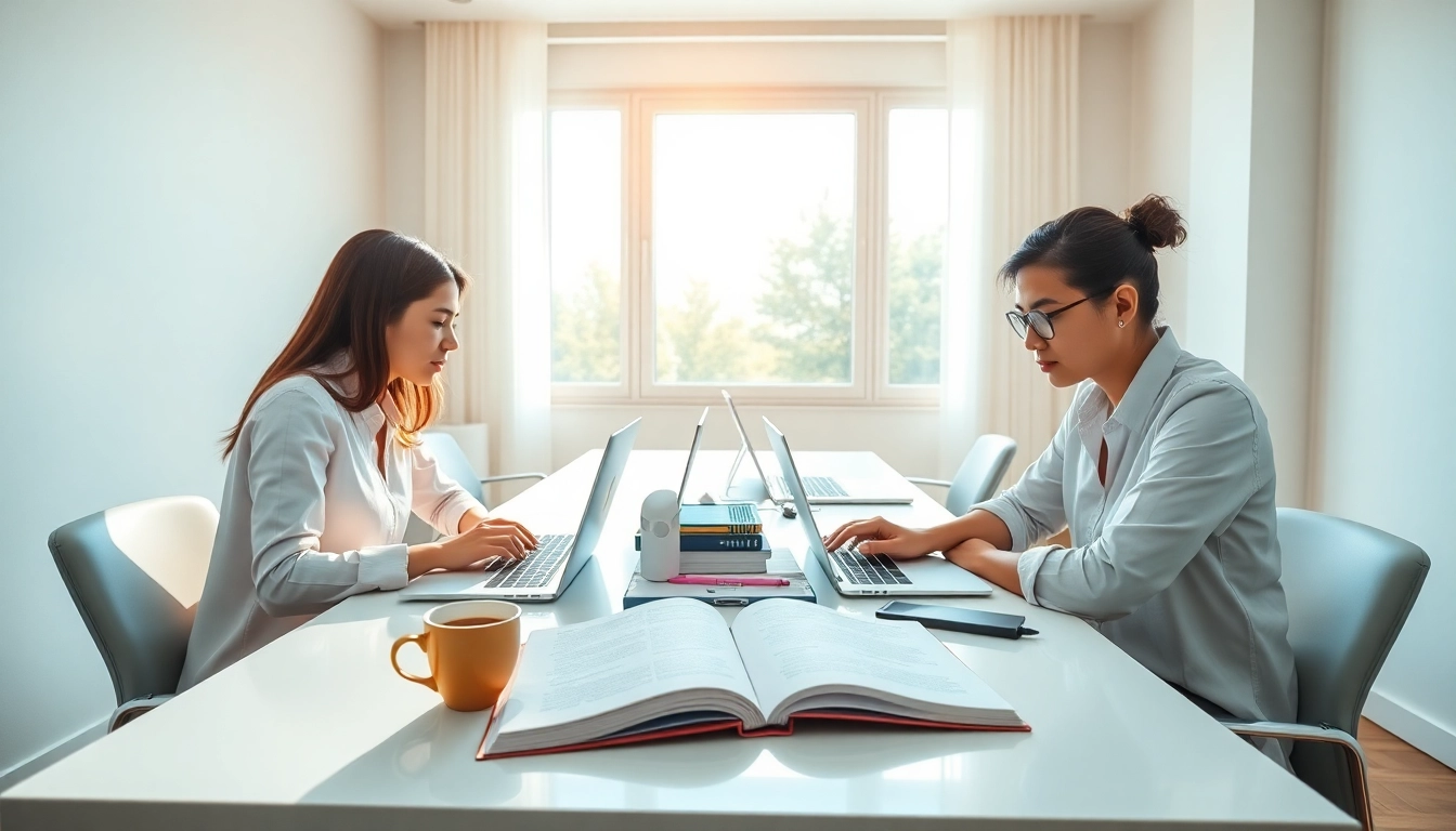Maximize your learning potential with online exams help, featuring students focused on their studies.