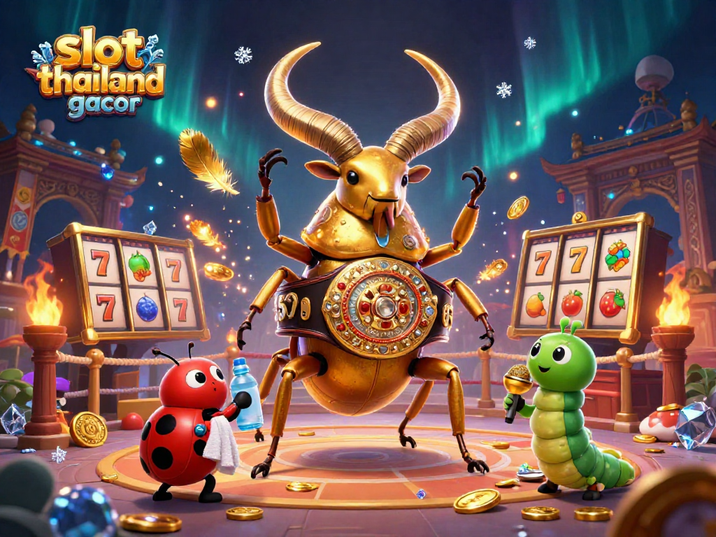 Engage with the exciting slot thailand gacor scene featuring a boxing beetle and a ladybug corner-man.