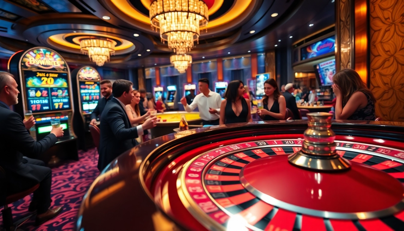 Engaging scene of a lively roulette game at sinbet.ink, showcasing vibrant colors and excited players.