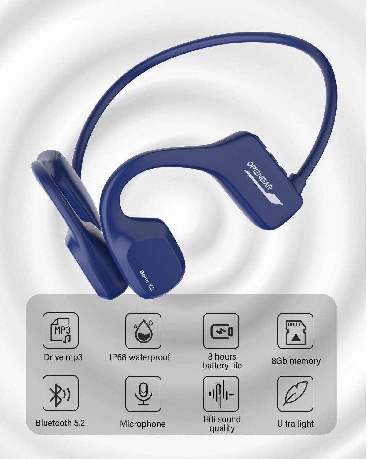Bone X2 Bone Conduction Headphones for Safe Listening On the Move