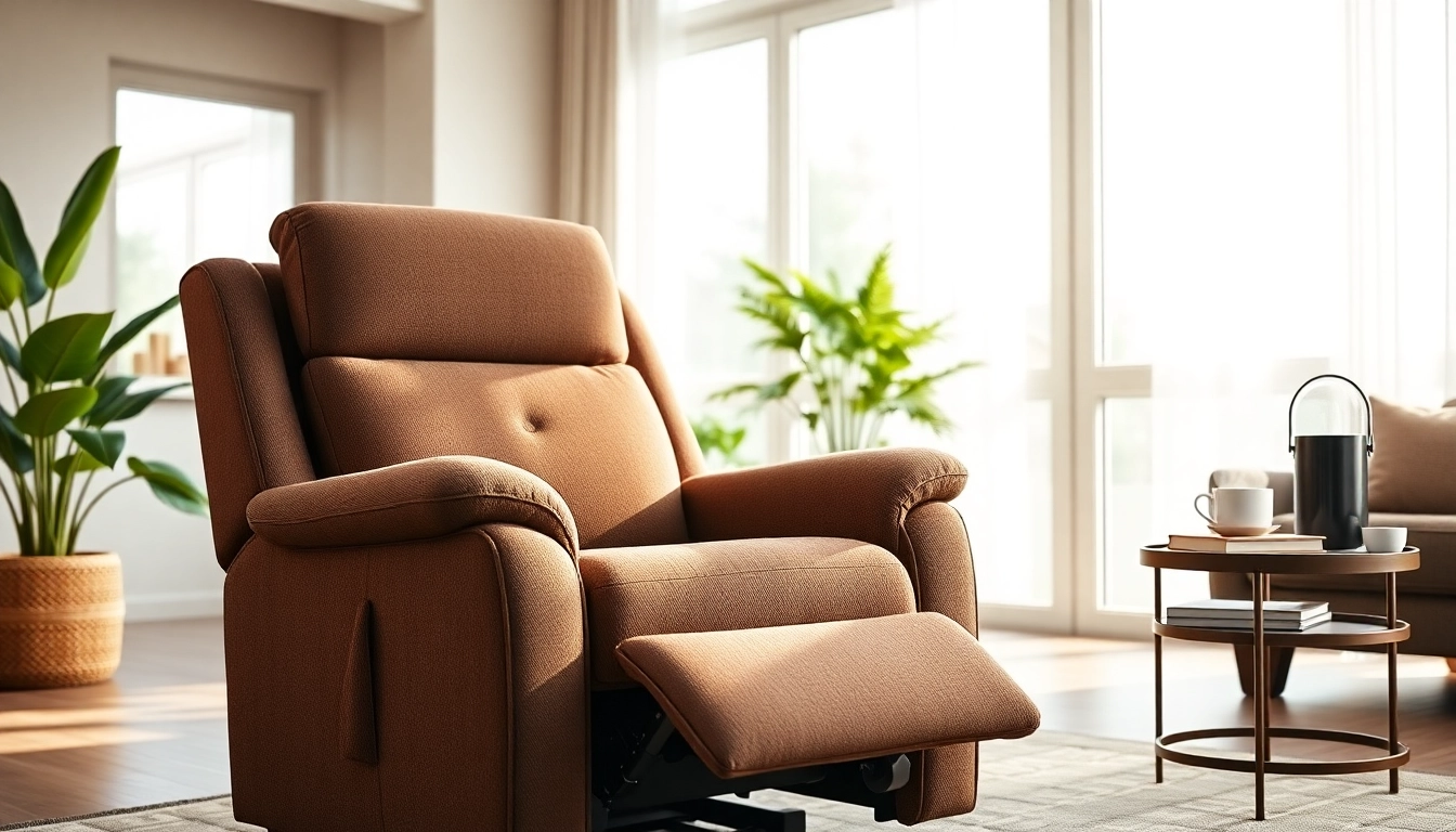 Experience comfort with a tall man lift recliner, elegantly designed for relaxation in your home.