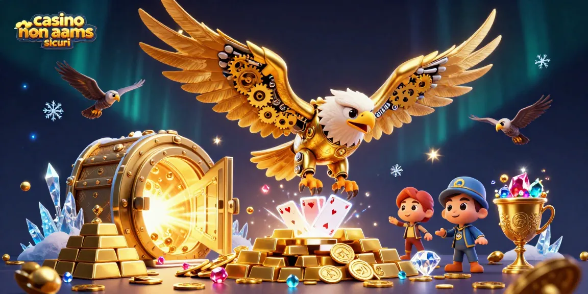Catturare momenti di vincita nei casino non AAMS sicuri con un'aquila d'oro e carte volanti