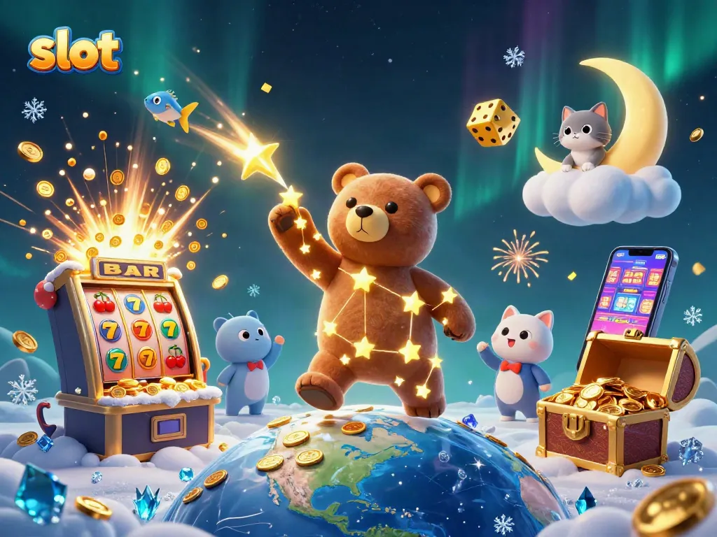 Menangkan permainan slot dengan jackpot besar dan simbol bertaburan dalam ilustrasi 3D menakjubkan.