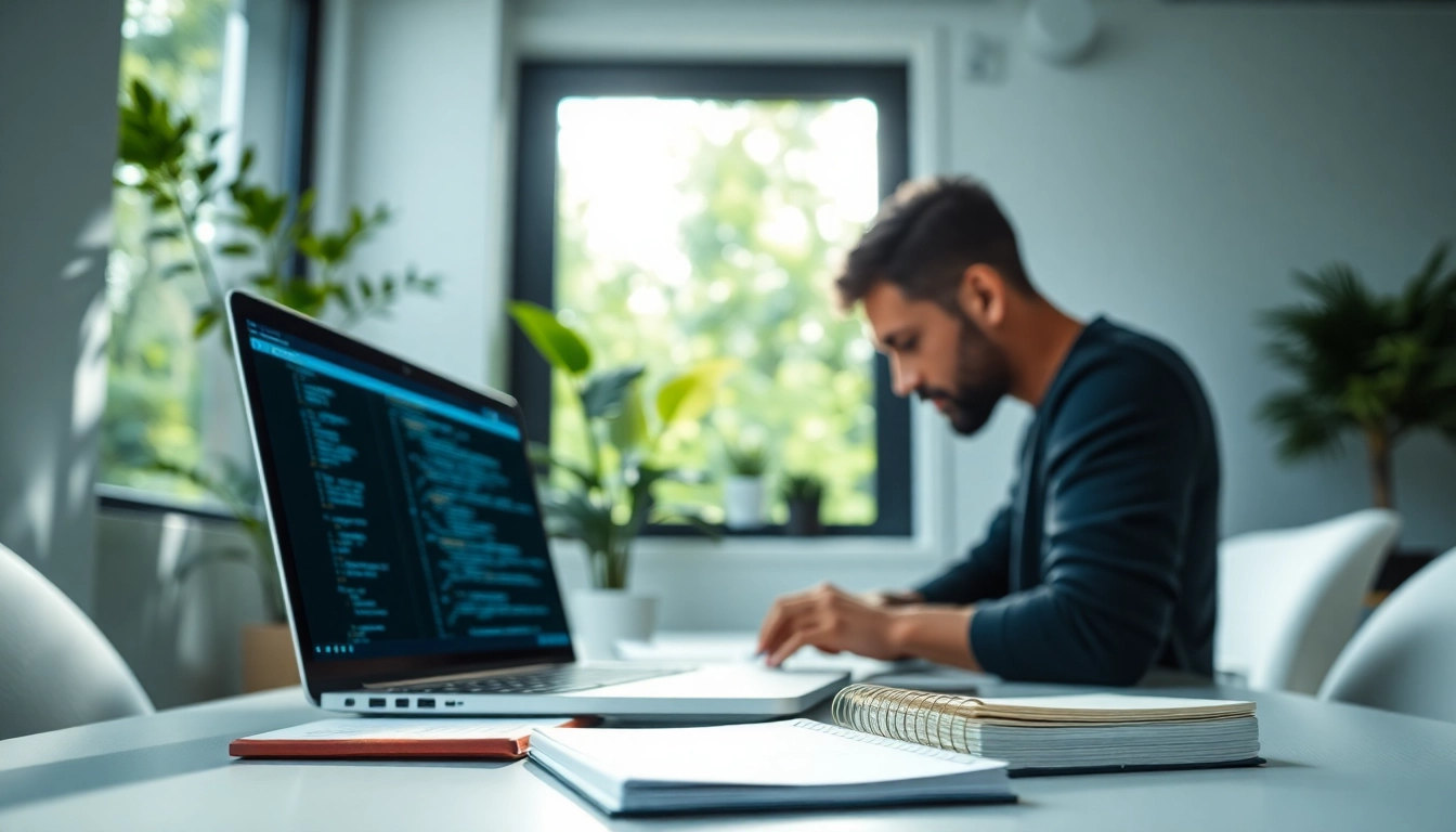 Showcase of remote quality assurance jobs workspace with testing software and a laptop for productivity.