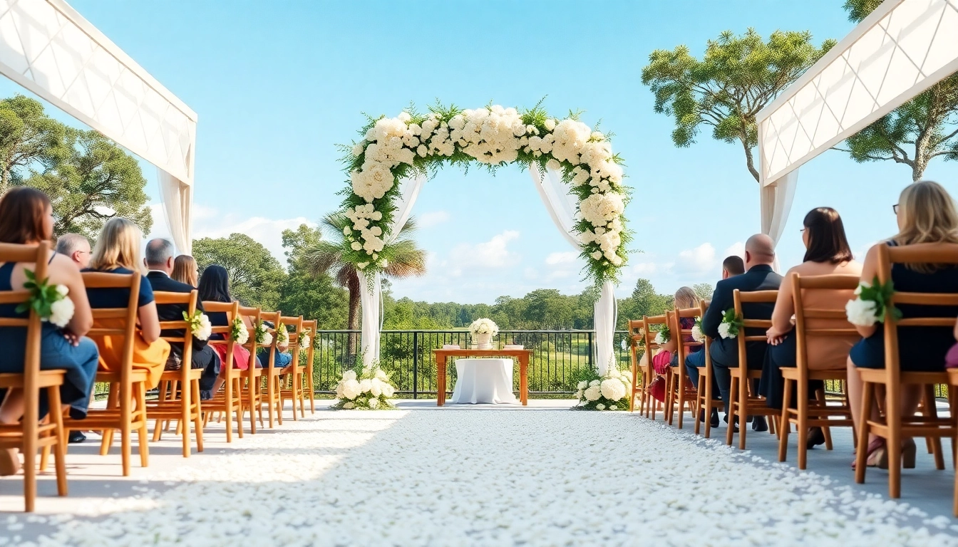Stunning outdoor Jacksonville Wedding Venue showcasing an elegant ceremony setup with floral decor.