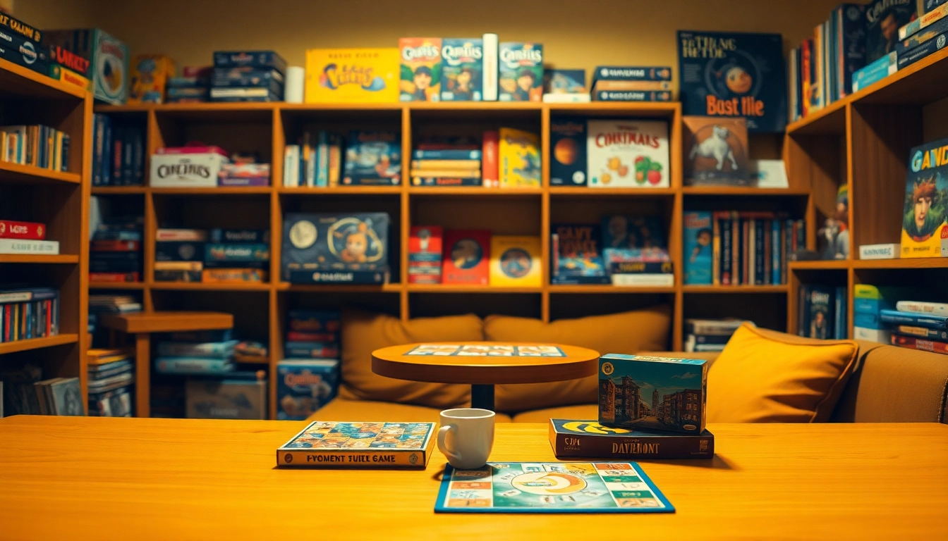 Enjoying solo board games at home with cozy lighting and various game options available.
