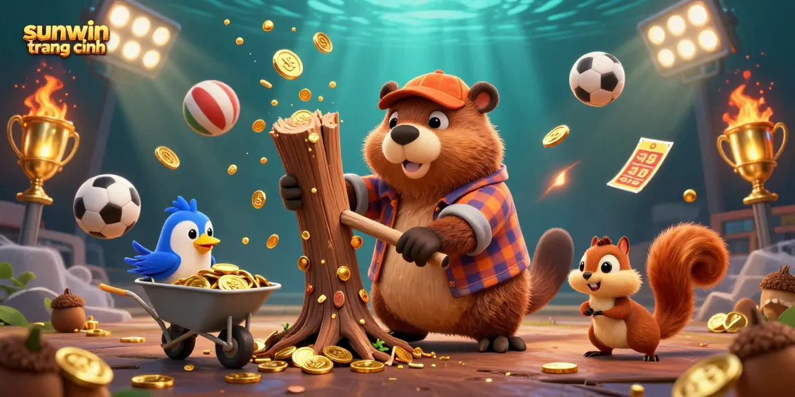 Explore thrilling rewards at sunwin trang chính with vibrant cartoon characters in a casino-themed scene.