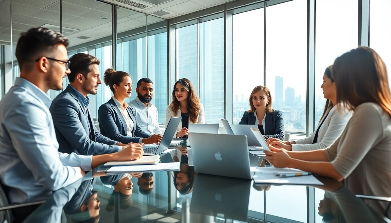 Hire experienced B2B sales professionals collaborating in a modern office.