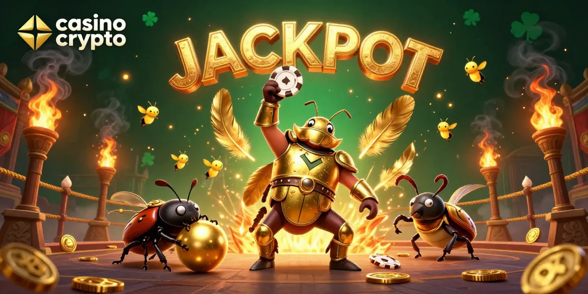 Scopri il fantastico mondo del casino crypto con un rinoceronte in armatura dorata e simboli di vincita che brillano.
