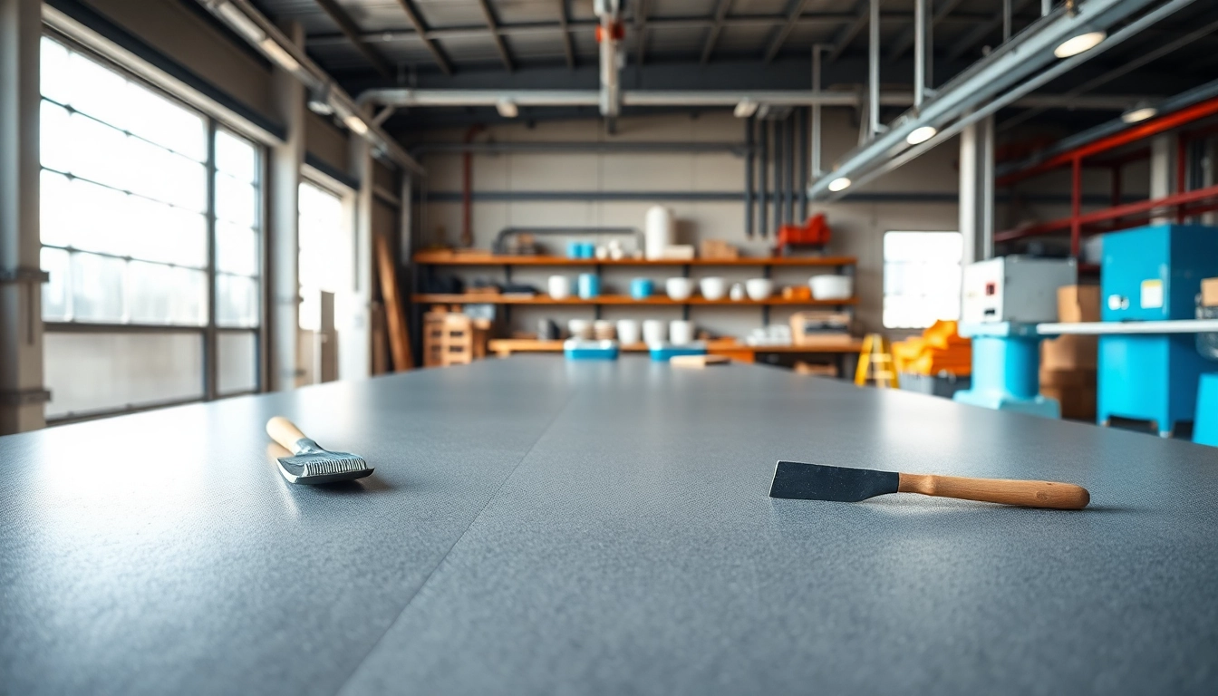 Explore surfacing solutions through a professional workspace displaying innovative techniques and tools.