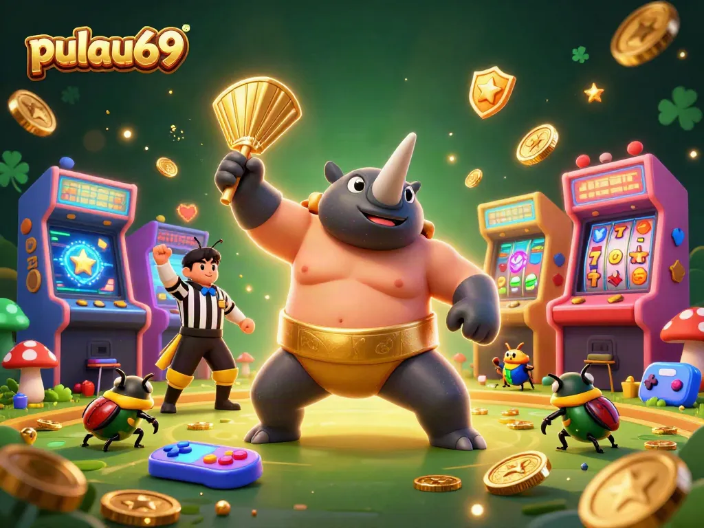 Join the pulau69 gaming action with dynamic beetle champions and vibrant slot elements.
