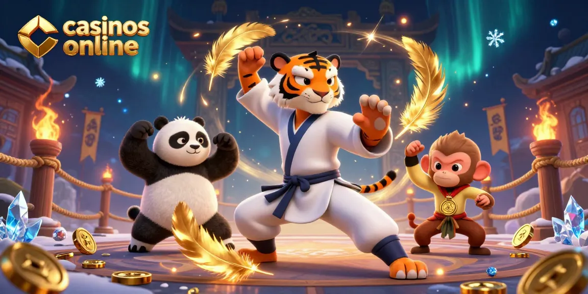 Los casinos online ofrecen juegos interactivos donde un maestro tigre juega mientras un panda lo imita.