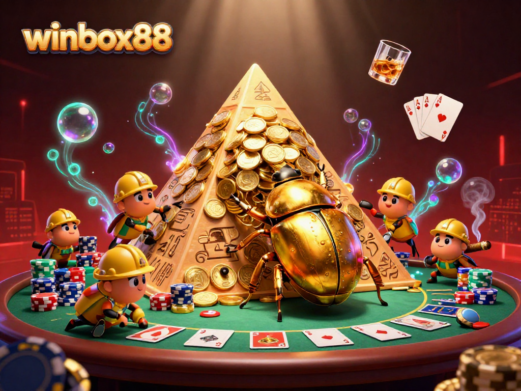 Spin and win at winbox88 with vibrant casino elements in a dynamic 3D illustration.