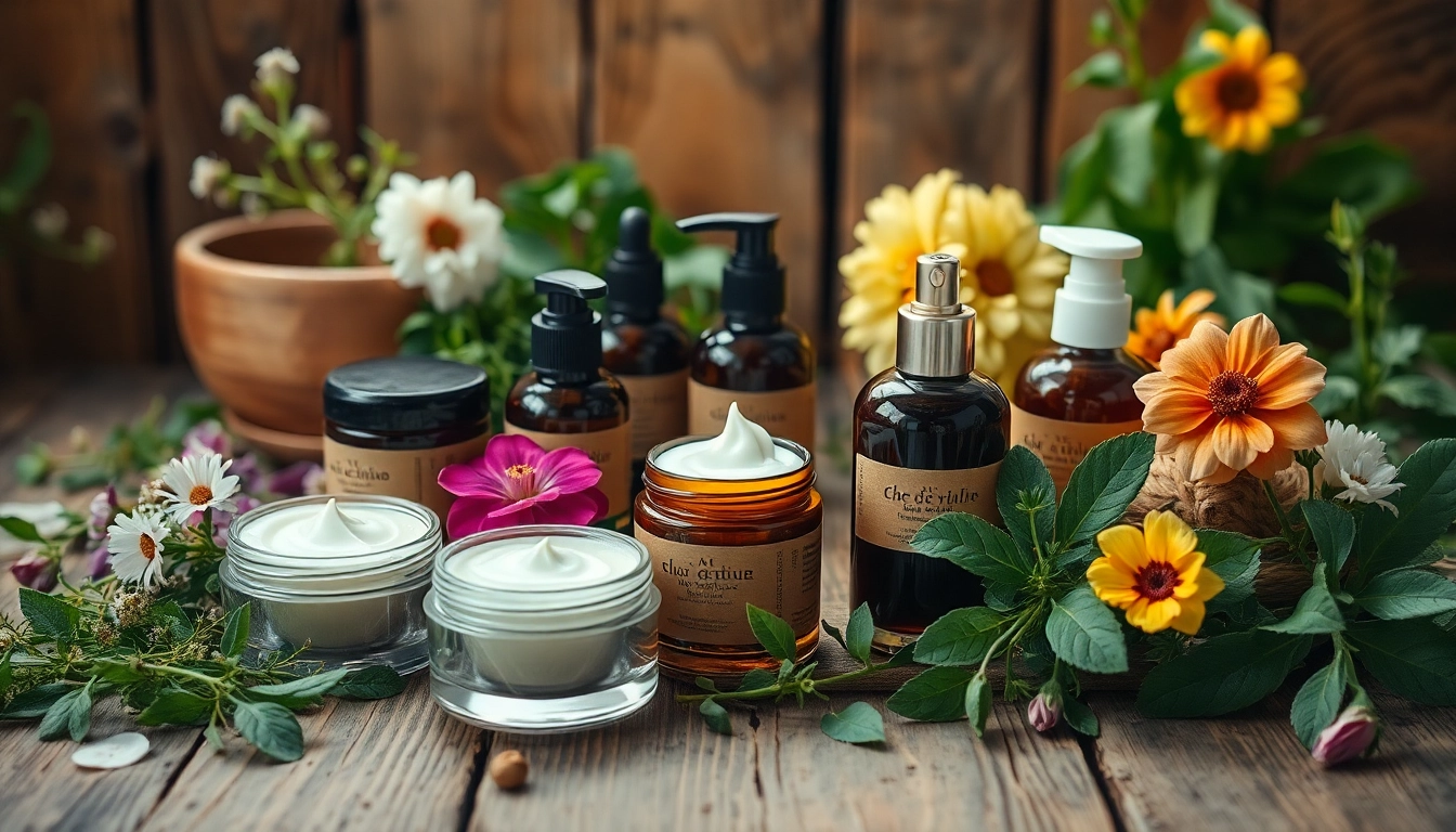 Naturali kosmetika showcased uniquely with natural elements creating a stunning visual.