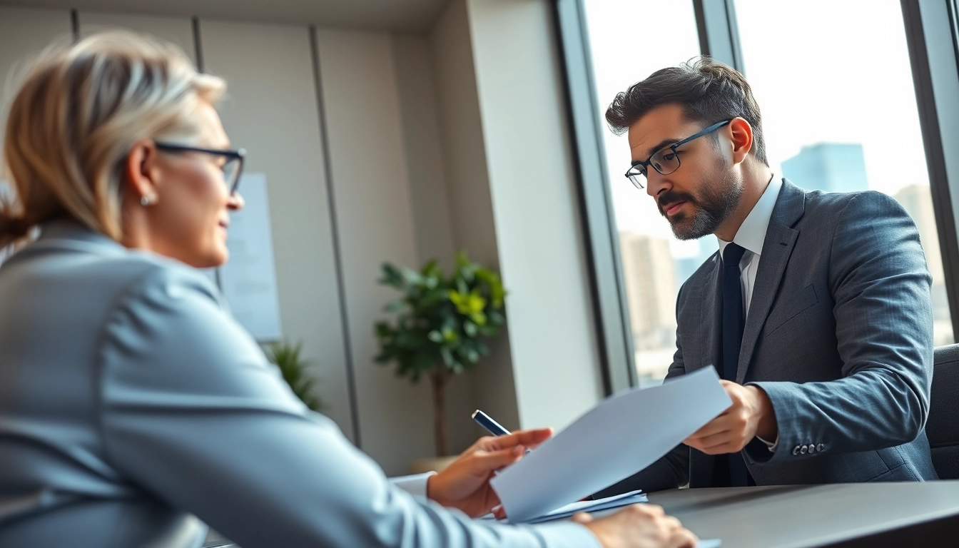 Clearwater truck accident attorney consulting with a client in a bright, professional office.