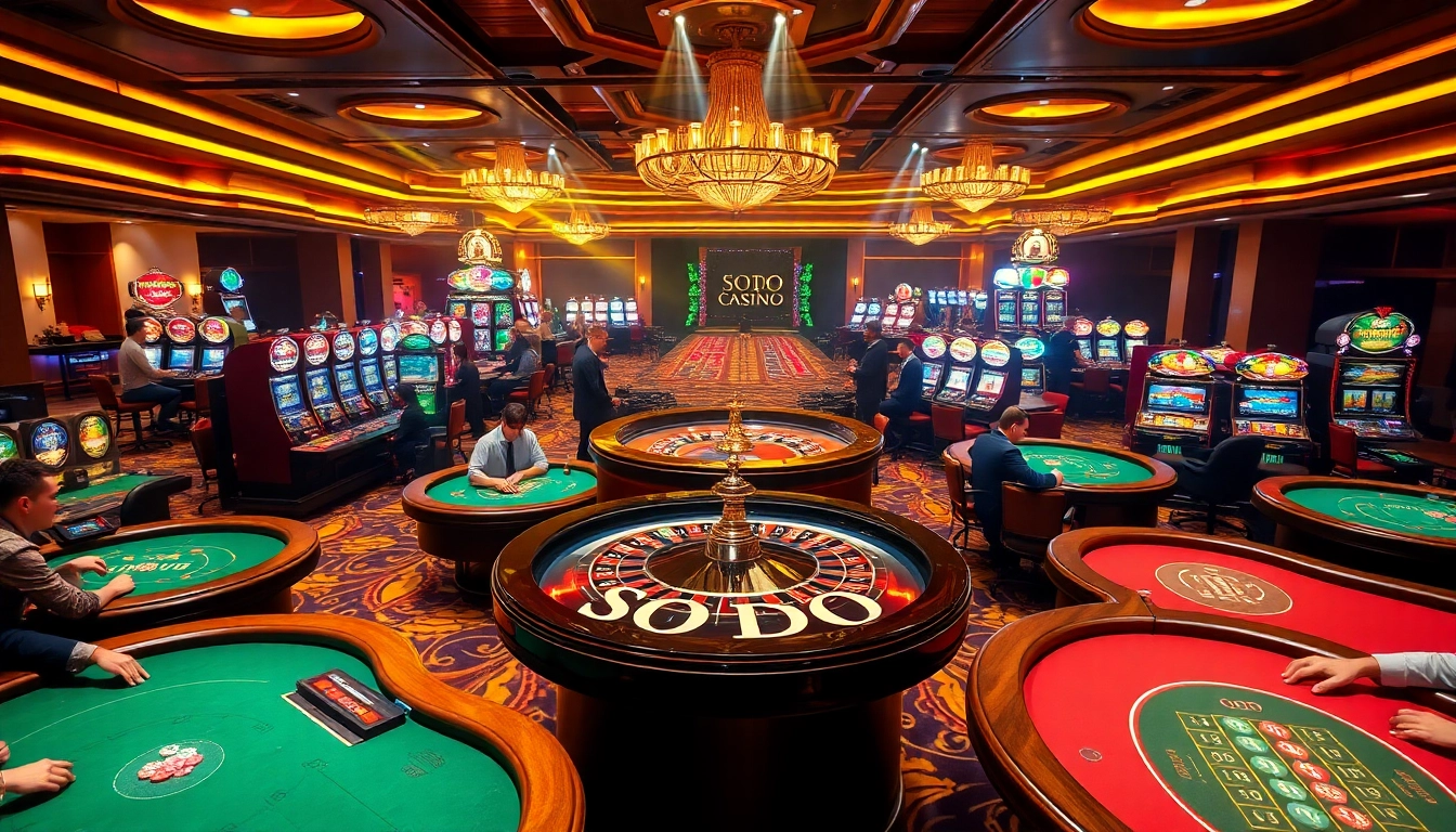 Experience thrilling gameplay at SODO CASINO, featuring vibrant tables and high-stakes excitement.