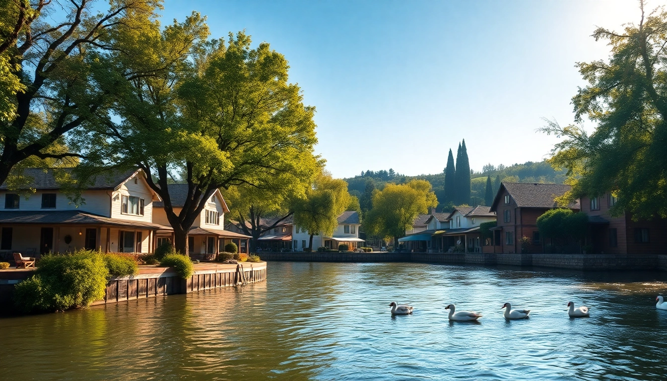 Experience the beauty of Clarksburg CA by the riverside with charming homes and natural scenery.