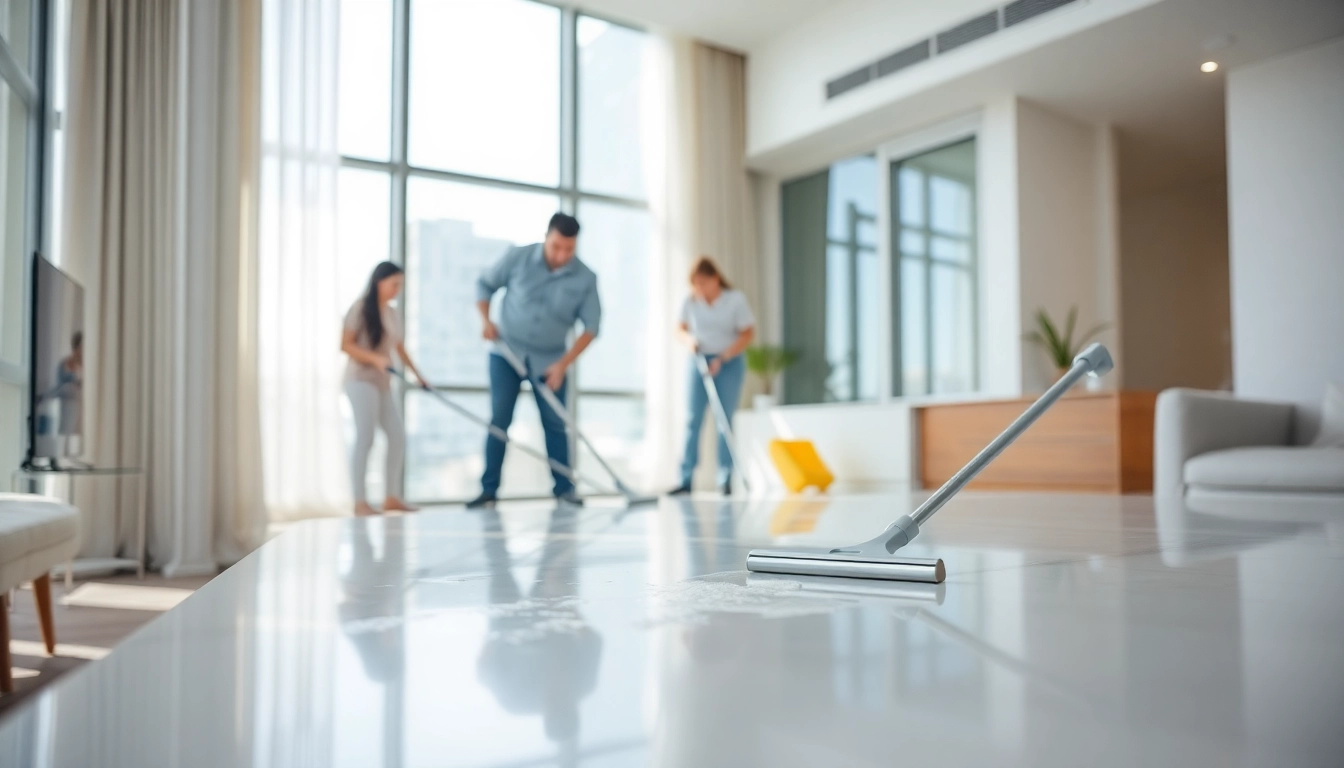 Performing bond cleaning brisbane in a sunlit apartment with expert cleaners and equipment.