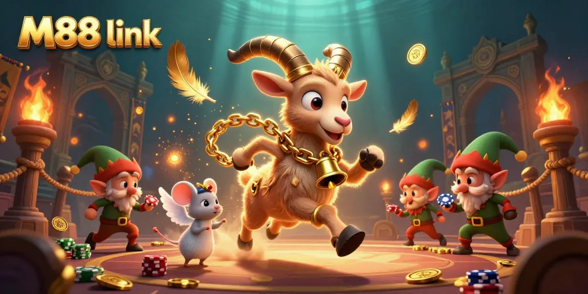 Engage in thrilling gameplay with M88 link in this vibrant holiday casino scene.