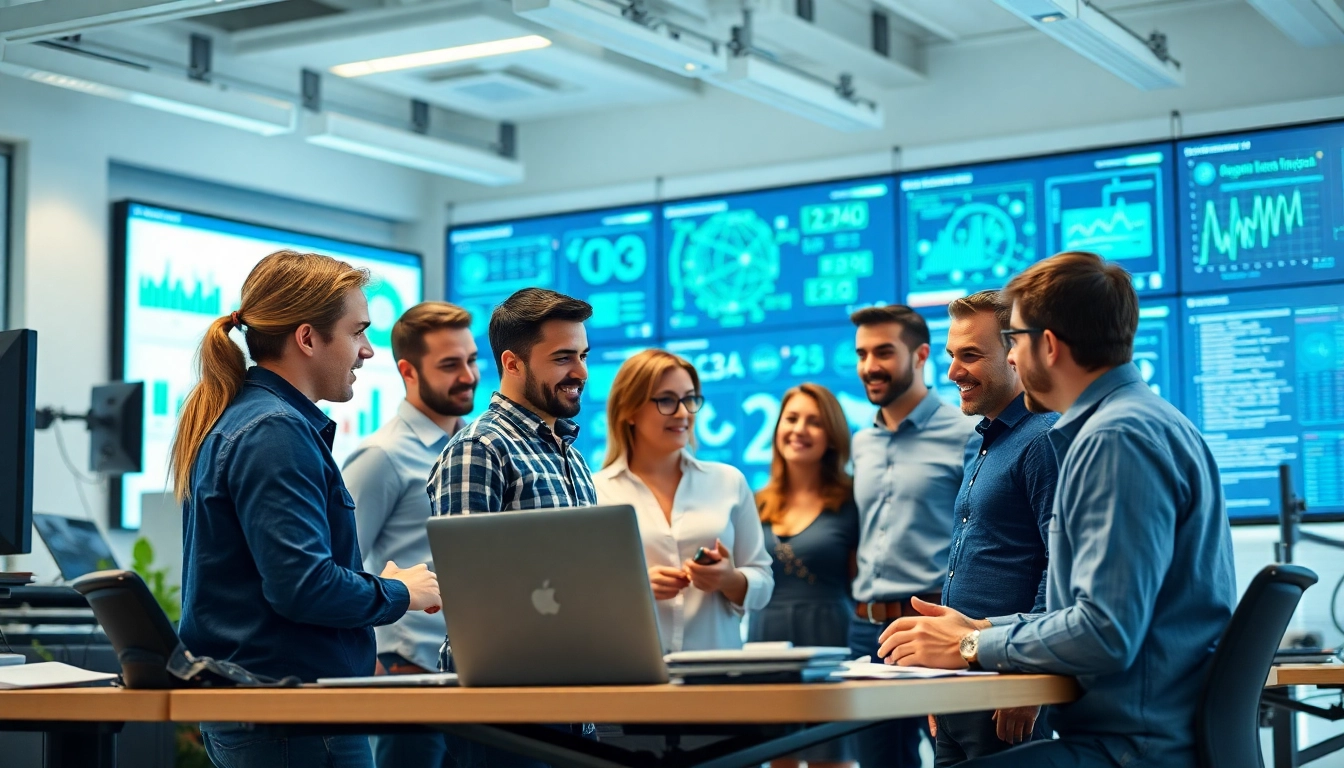 Optimize your business with managed it services near me, featuring a dynamic team in an engaging workspace.