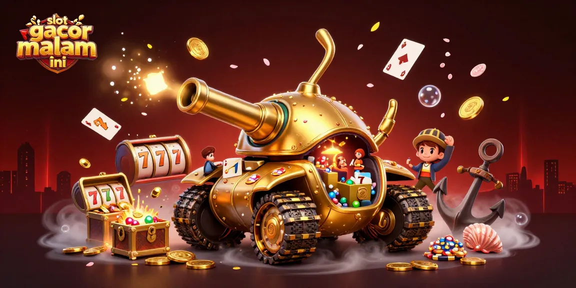 Experience the excitement of slot gacor malam ini in a 3D casino adventure with golden elements and vibrant details.