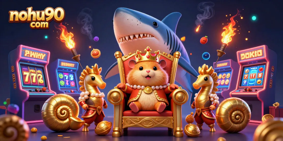 Engage in thrilling gaming at nohu90 com with a lavish scene of monstrous fun featuring a golden hamster king.