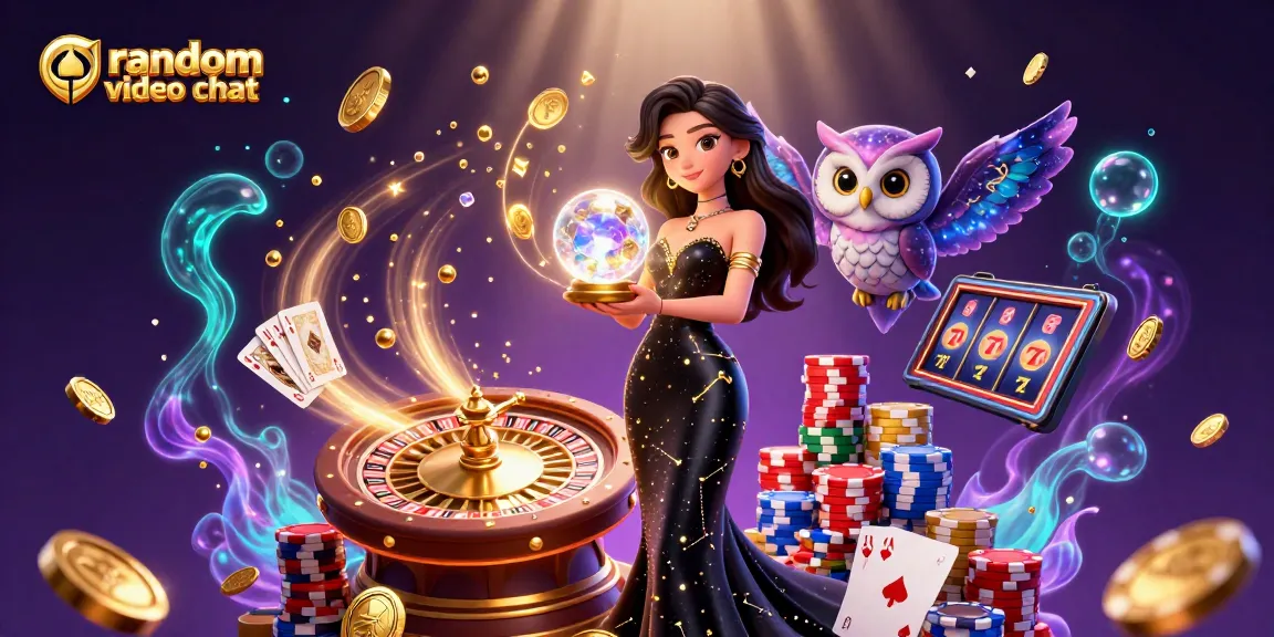 Engage in random video chat while experiencing the thrill of a dazzling casino atmosphere.