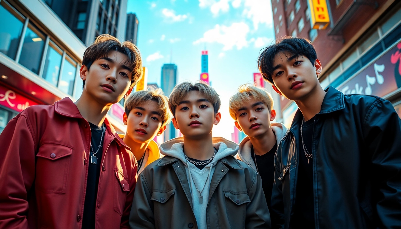 Engaging portrait of the bts members showcasing their artistic journey in urban style