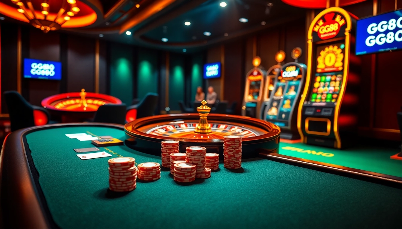 Experience high-stakes poker at GG88's luxurious online gaming tables.