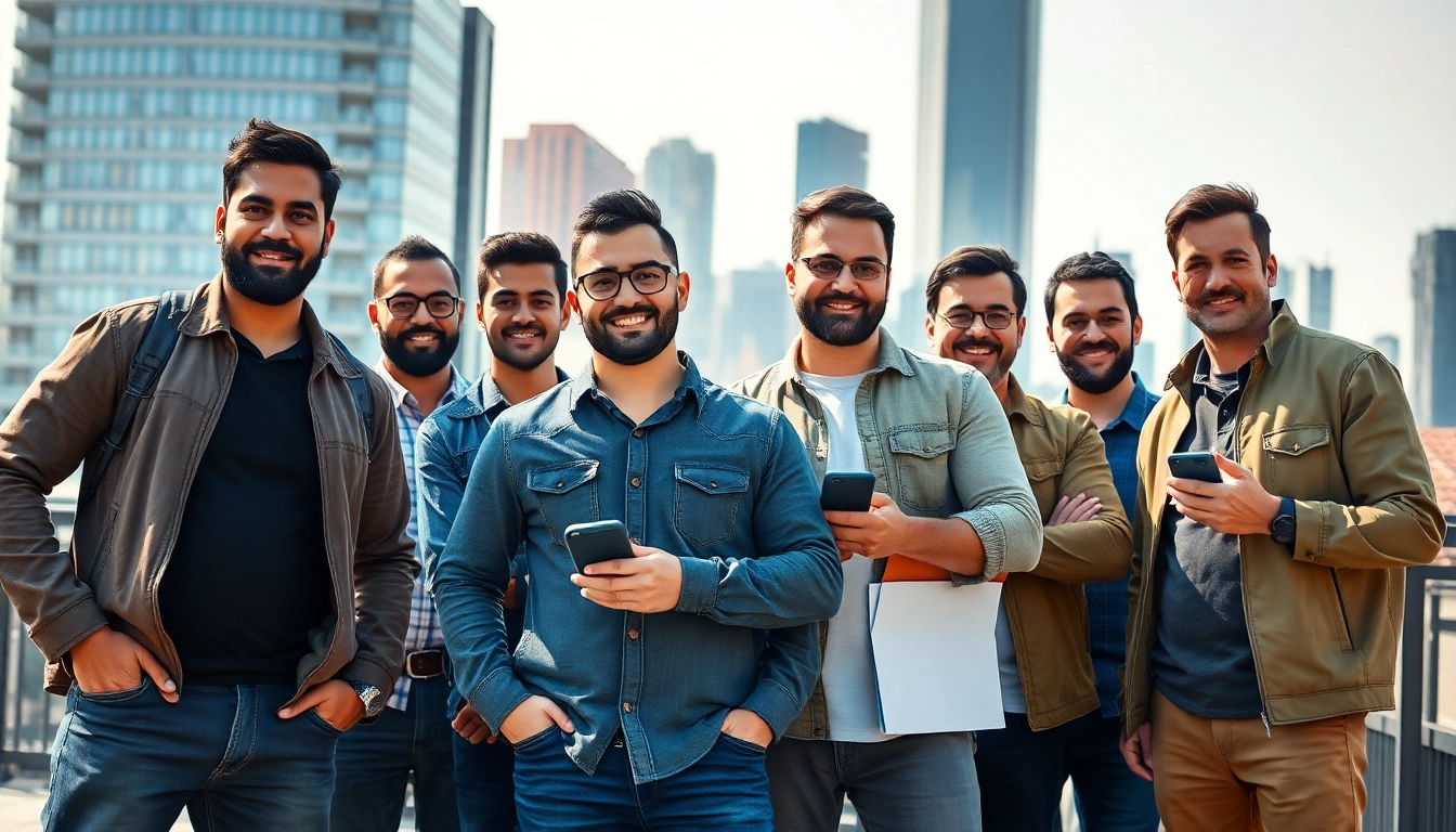 Men on mission collaborating in an urban setting, showcasing determination and teamwork.