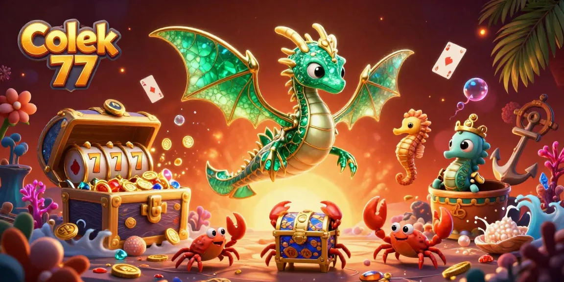 Spin to win with colek 77 slots and treasure hunting underwater treasures.