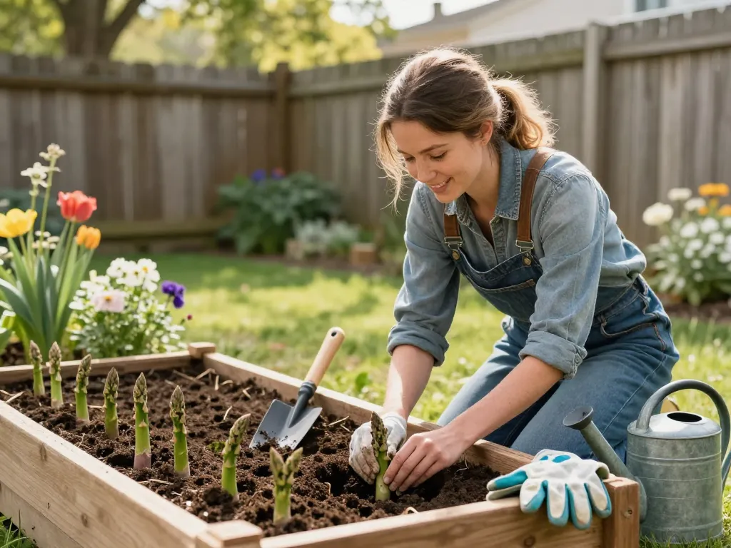 Aspergeklauwen kopen for home garden planting, vibrant sprouts in rich soil.