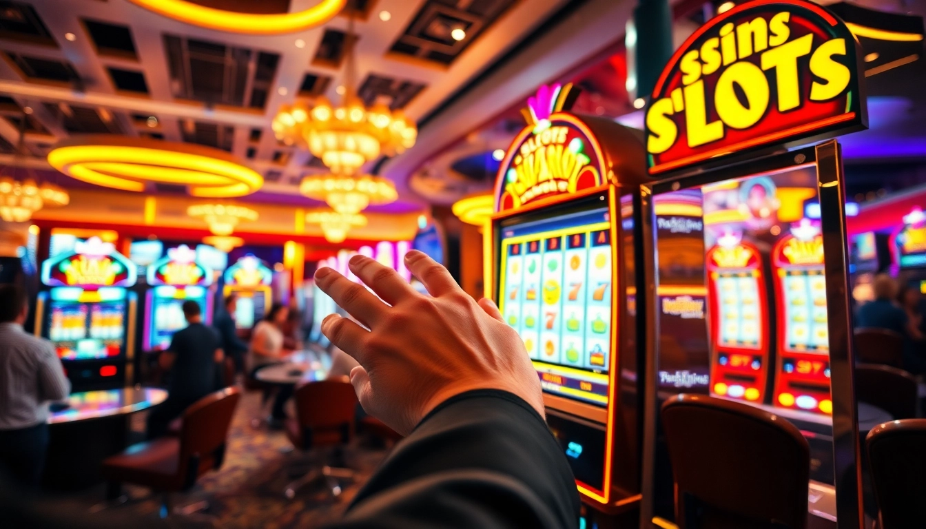 Memenangkan slot jackpot yang megah di mesin slot yang glamor dan cerah di kasino.