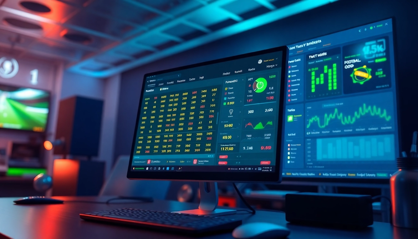 Live football odds interface showcasing tỷ lệ kèo on a modern betting platform.