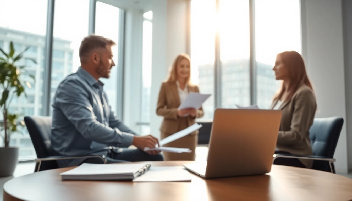 Effective debt collection uk strategy meeting with documents and technology in a modern setting.