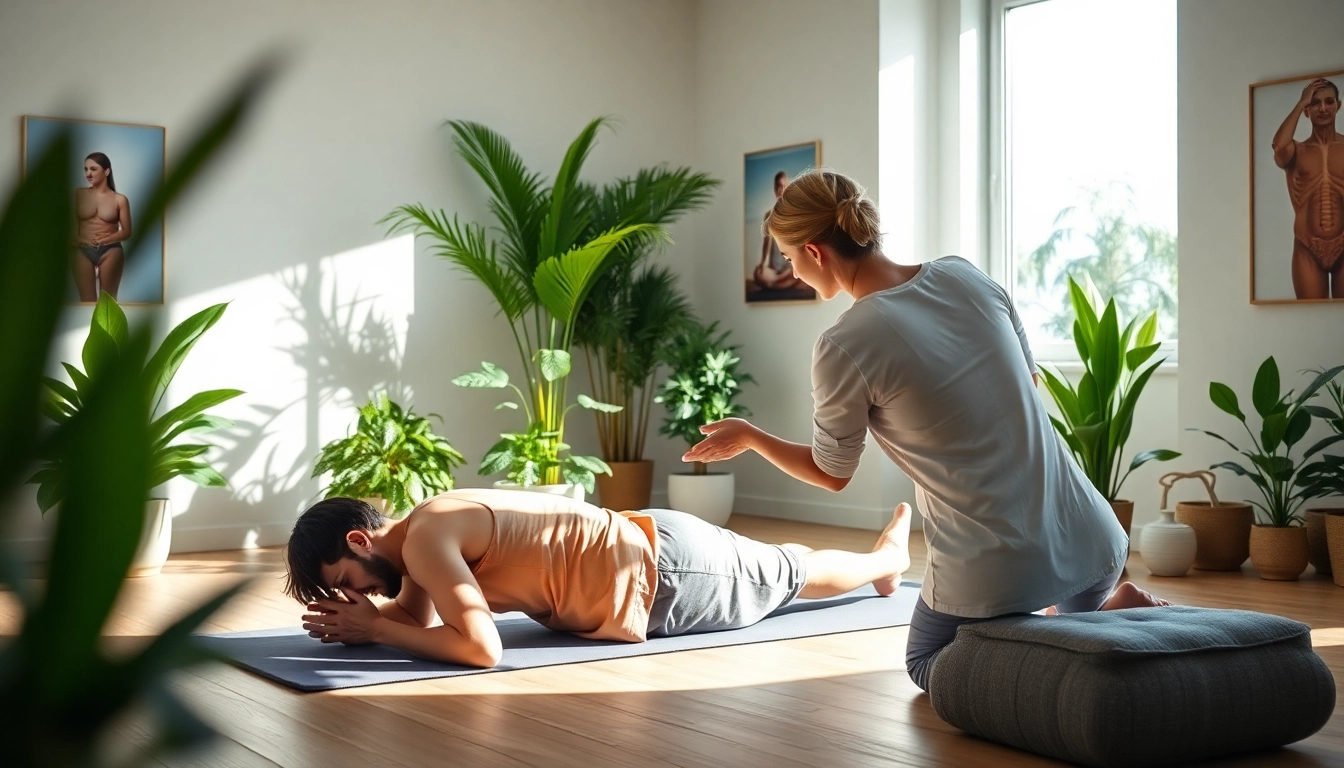 Learn natural back pain solution techniques in a bright clinic with a professional physiotherapist.