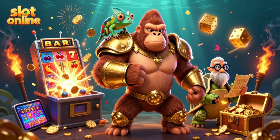 Experience thrilling slot online gameplay with vibrant characters and jackpot-winning elements bursting around them.