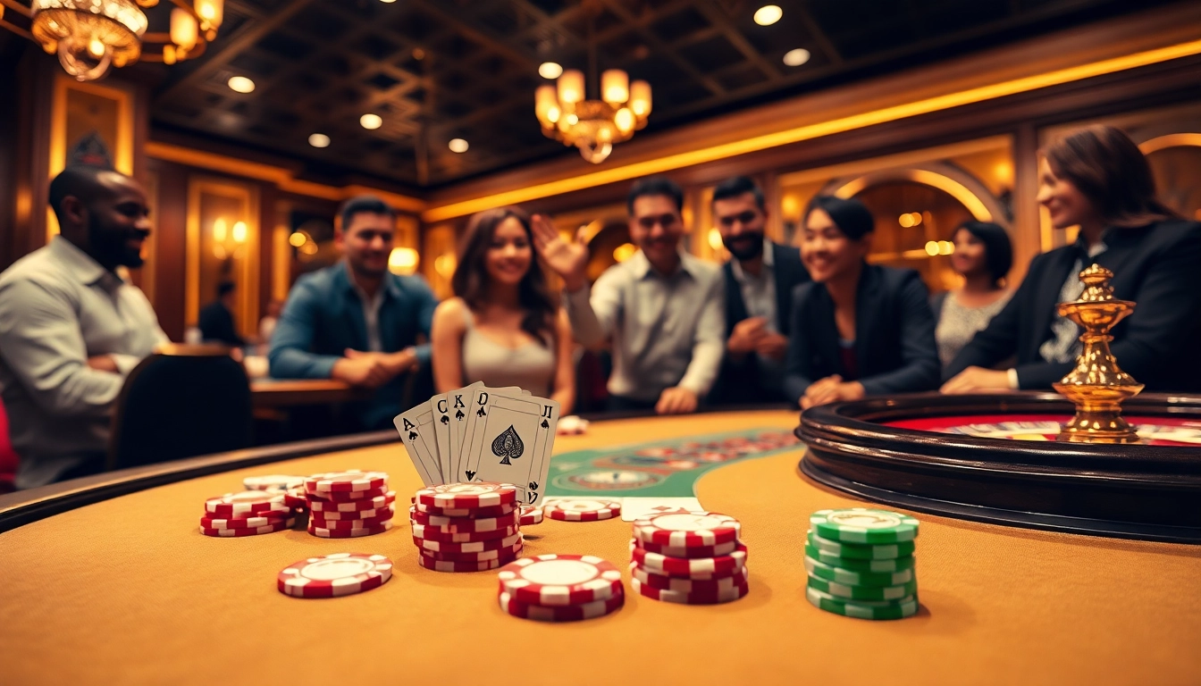Engaging atmosphere at an IDN poker table highlighting players and strategy.