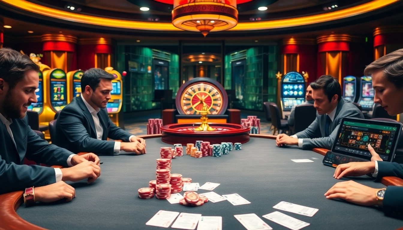 Vivez des jeux palpitants au meilleur casino en ligne avec des tables de poker élégantes et des jetons vibrants.