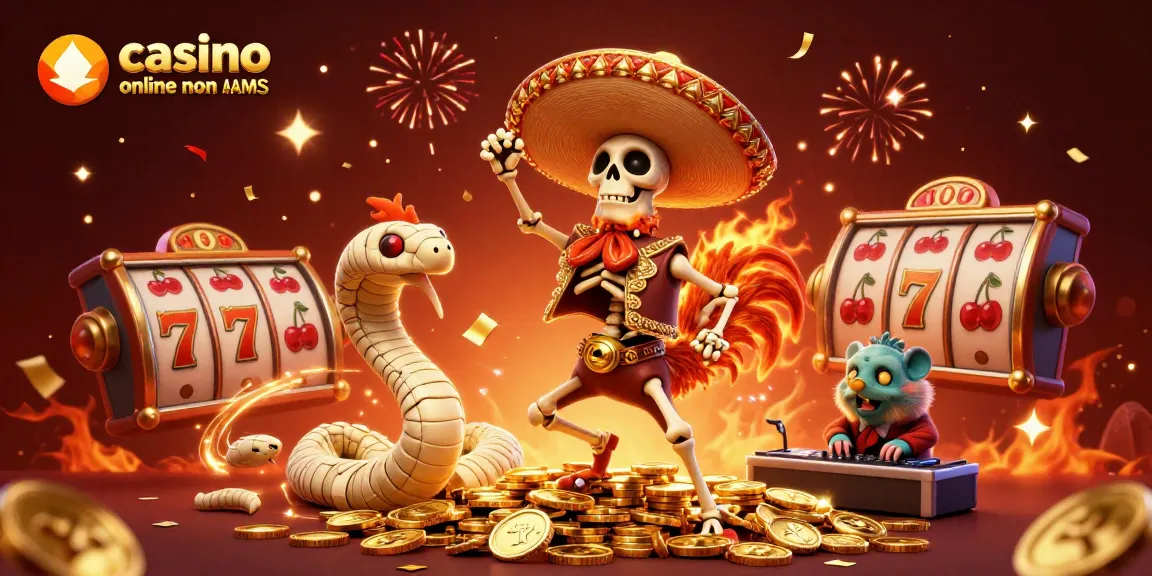Vinci nel casino online non AAMS con un divertente scheletro mariachi che danza su monete d'oro.